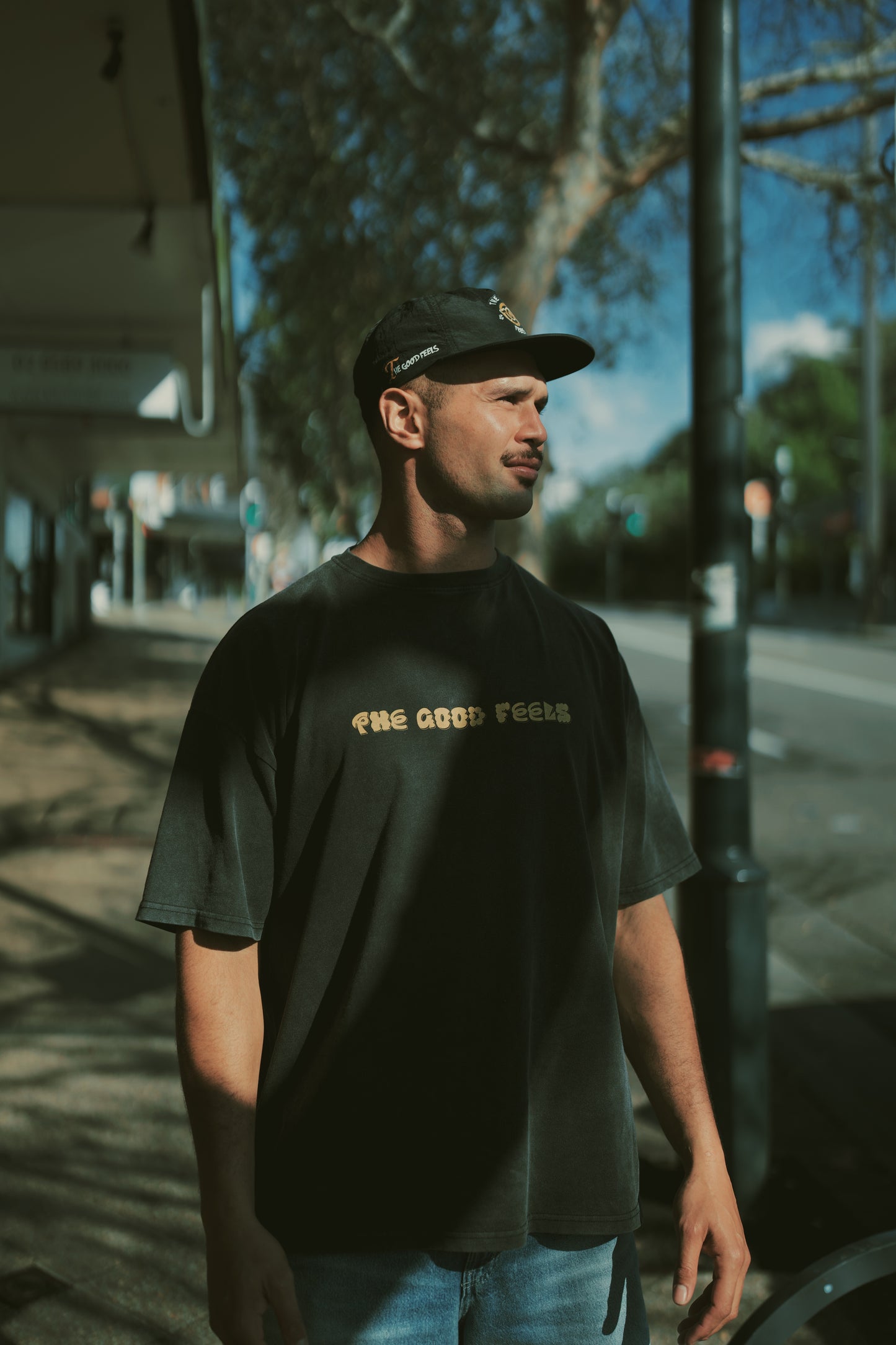 Records Tee In Stonewash